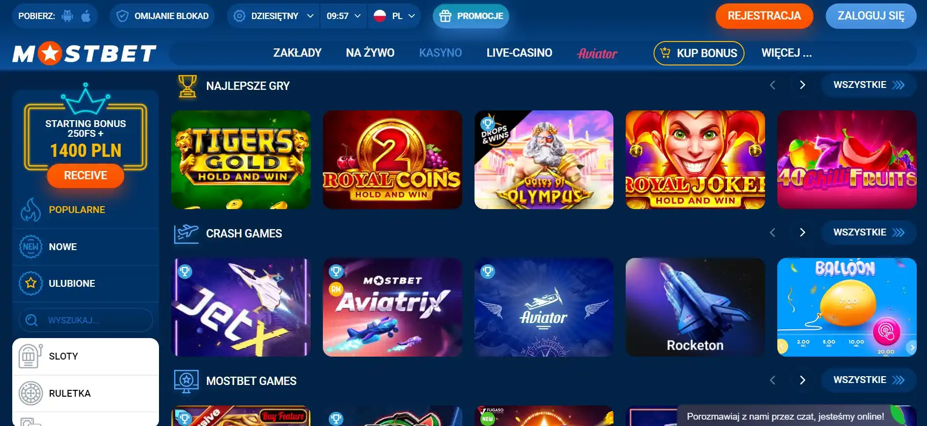 MostBet Casino Games