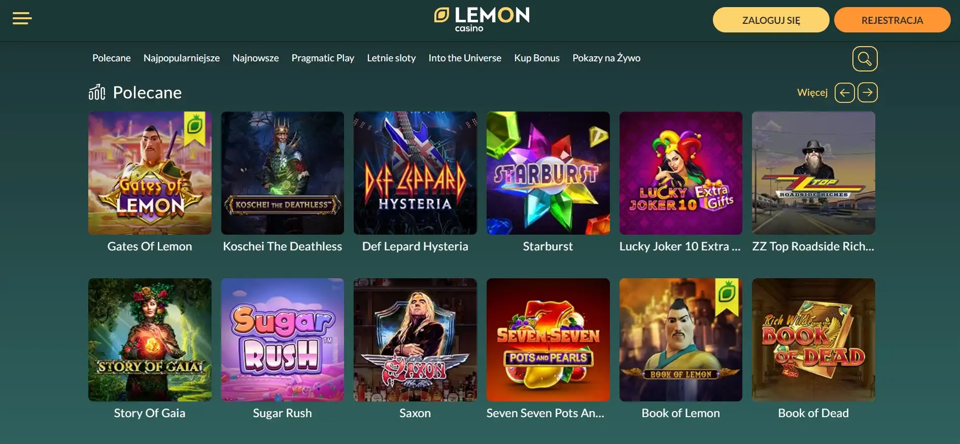 Lemon casino games