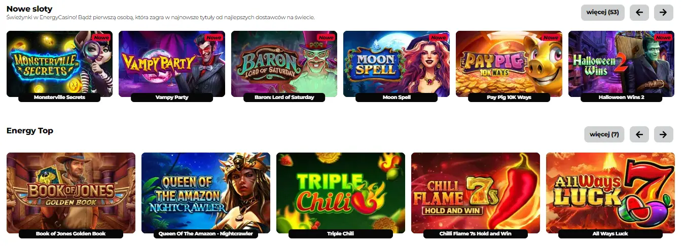 Energy Casino Games