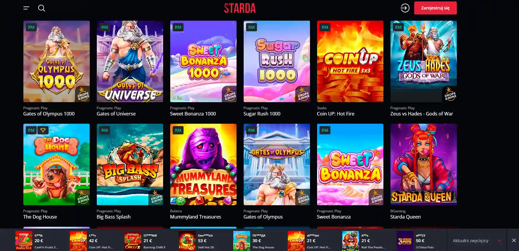 Casino Games at Starda